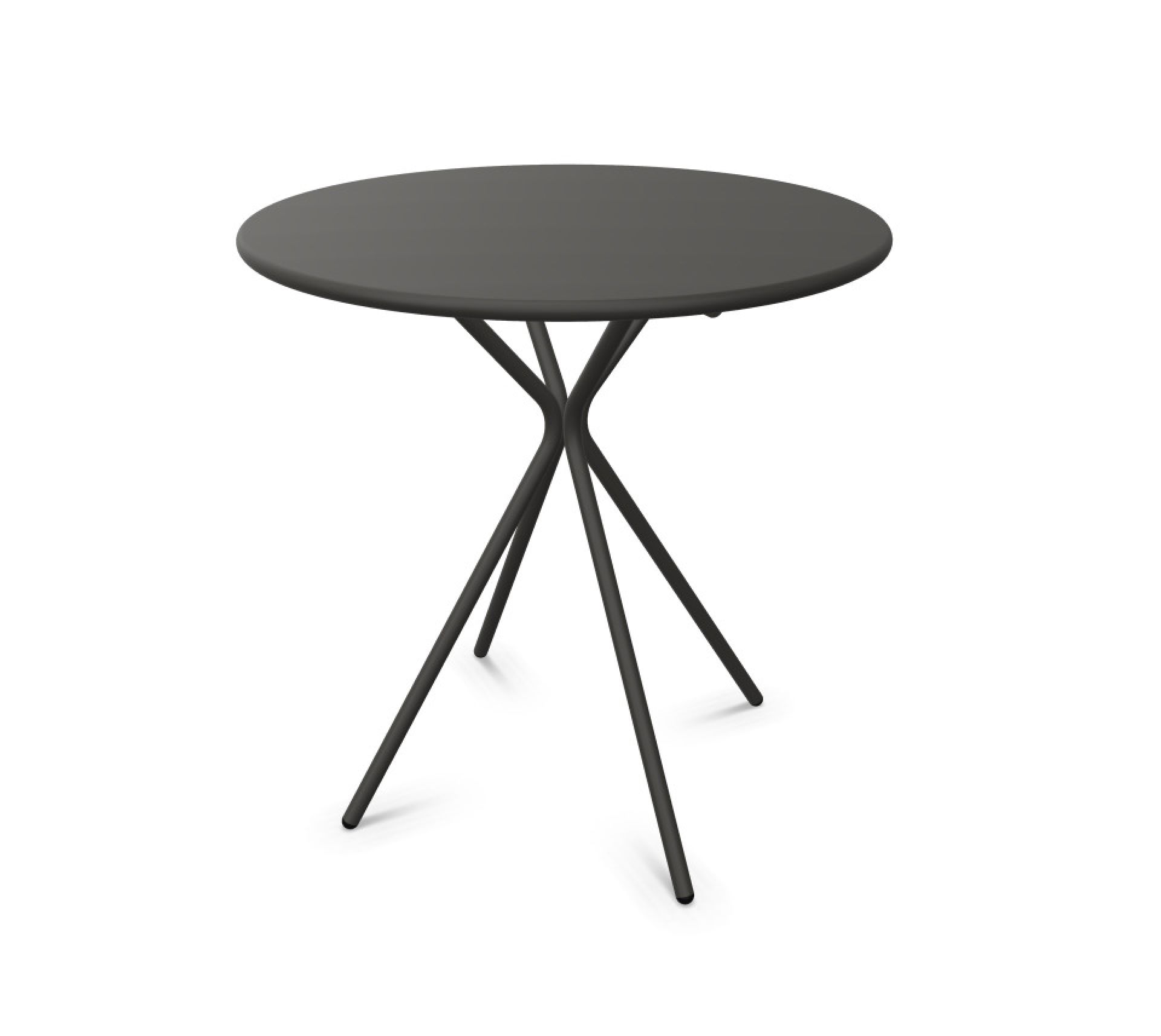 Brunner Crona Bistrotisch: Runder Outdoor-Tisch aus Stahl mit drei Beinen in Anthrazit.
